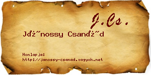 Jánossy Csanád névjegykártya